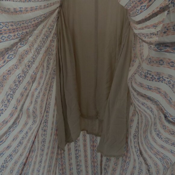 En Crème Maxi Dress Womens L Beige Boho Artsy Ethnic Gypsy Resort Beach Relaxed - Picture 6 of 16